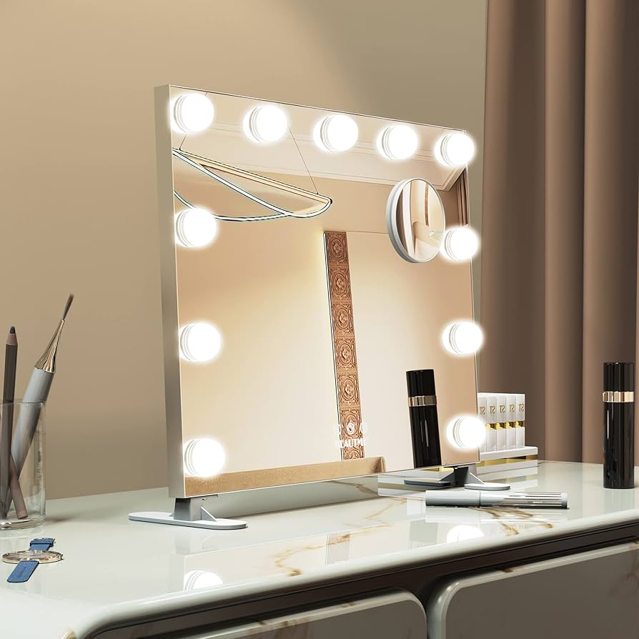 Amazon.co.jp: BEAUTME 卓上ミラー 女優ミラー 化粧鏡 3色ライト